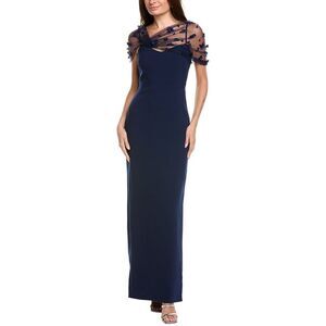 Theia Womens  Sophia Shawl Gown, Blue
